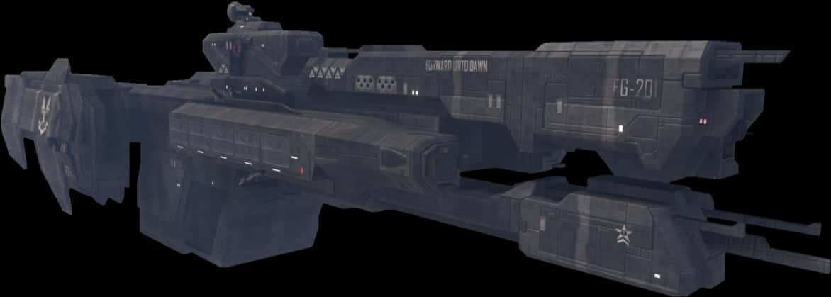 A Black Spaceship With A Black Background