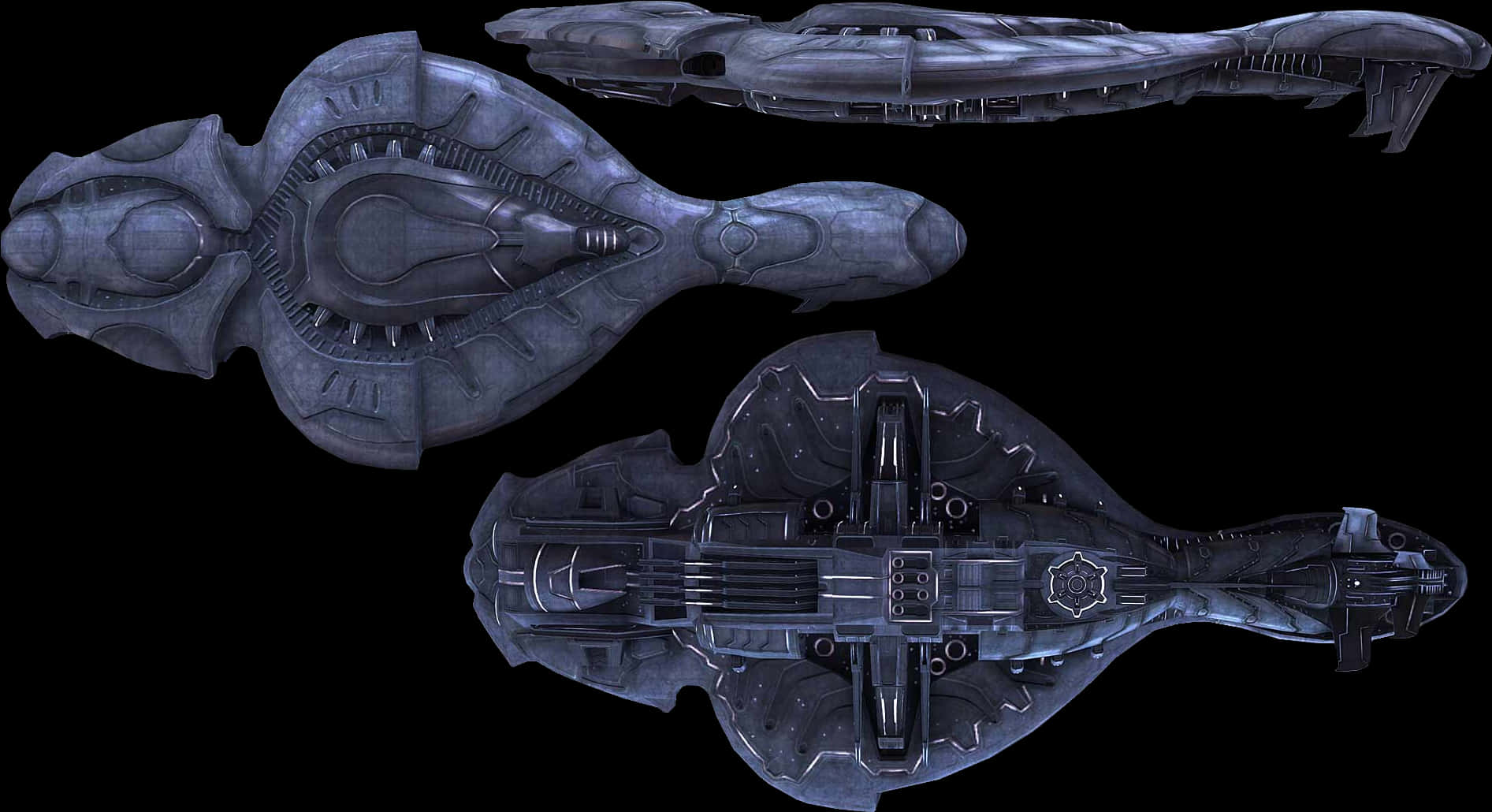 A Group Of Spaceships On A Black Background