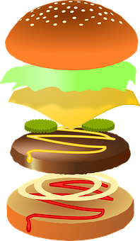 A Hamburger With Different Toppings