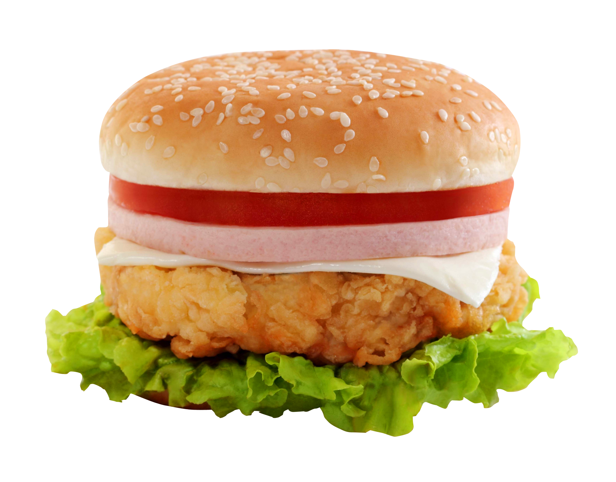 A Chicken Burger With Lettuce And Meat