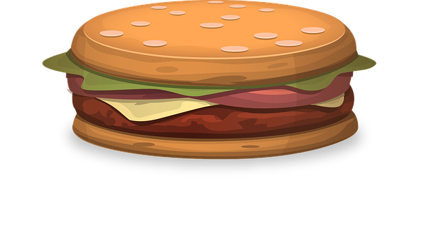 A Hamburger With A Black Background