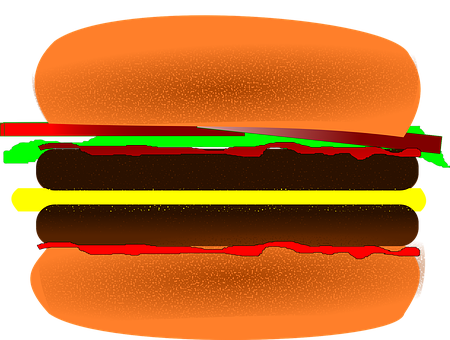 A Close Up Of A Hamburger