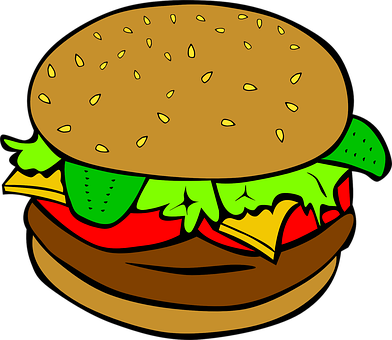 A Cartoon Of A Burger