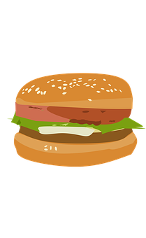 A Hamburger With A Black Background