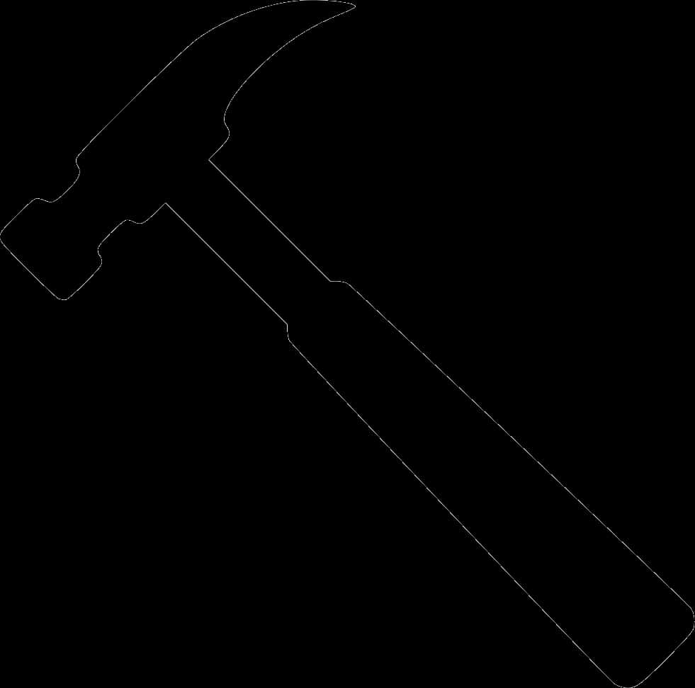 A Black And White Silhouette Of A Hammer