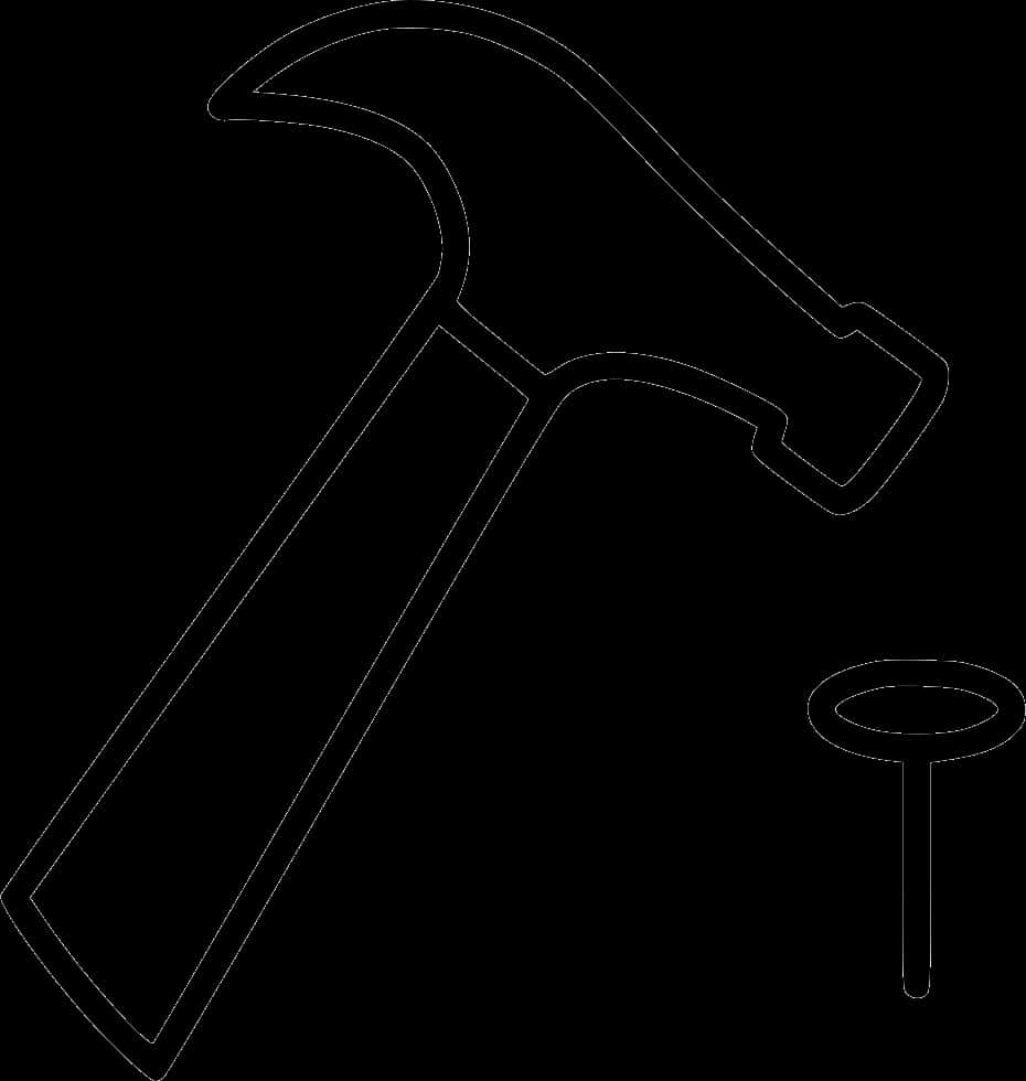 A Hammer And Nail Outline