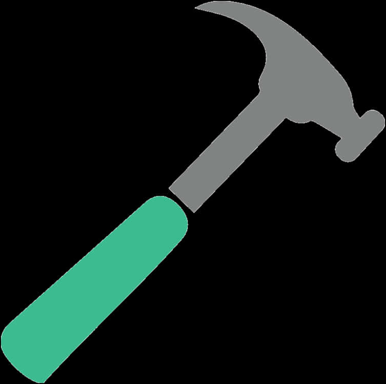 A Hammer With A Green Handle