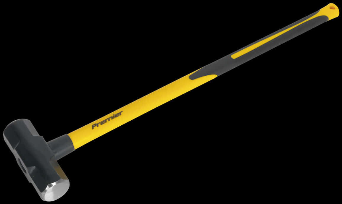 A Yellow Hammer With A Grey Handle
