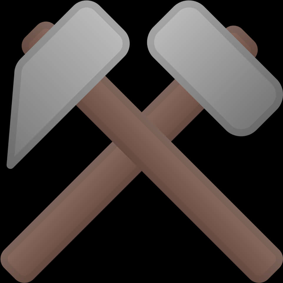A Pair Of Hammers On A Black Background