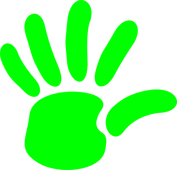 A Green Hand Print On A Black Background