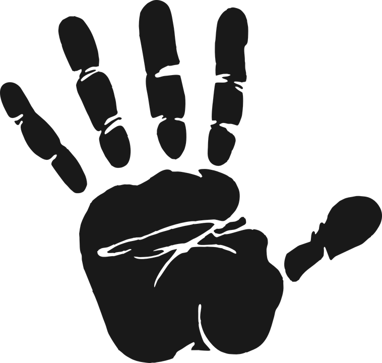 A Black Hand Print With A Black Background