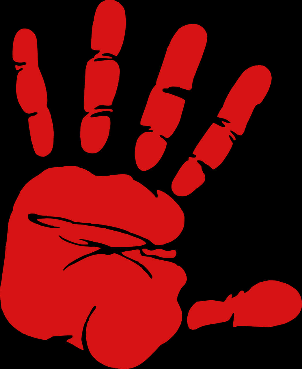 Hand, Handprint, Fingerprint, Stop, Touch, Red, Fingers - Red Hand Print Clip Art, Hd Png Download