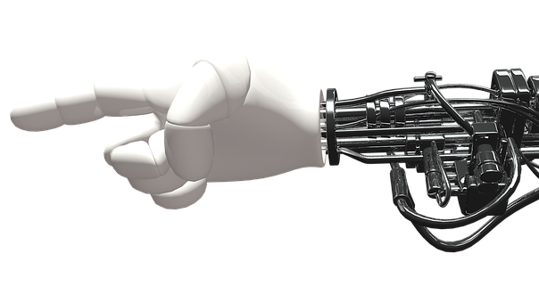 A Robot Hand Pointing At Something
