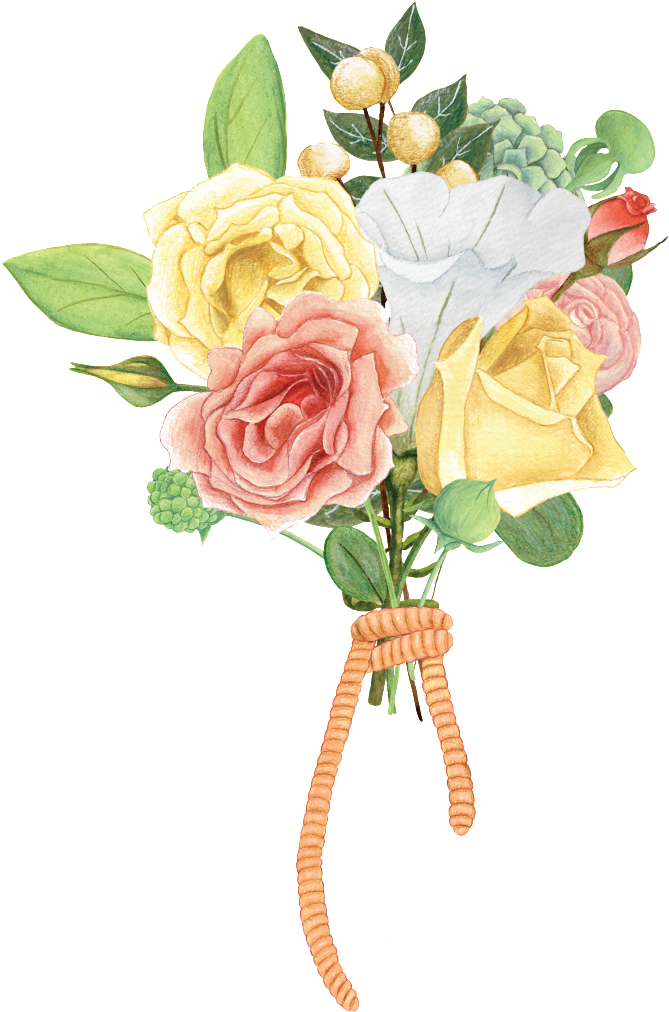Hand Painted Beautiful Flower Bouquet Hd Png - Flower Hand Bouquet Png, Transparent Png