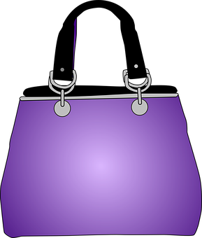 A Purple Purse With Silver Hooks