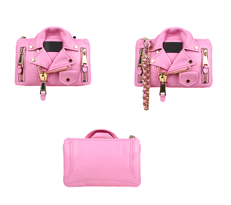 A Pink Purse With Zippers