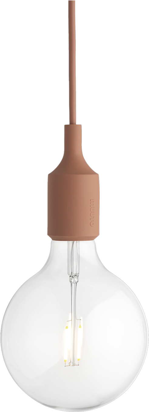 A Light Bulb With A Brown Base