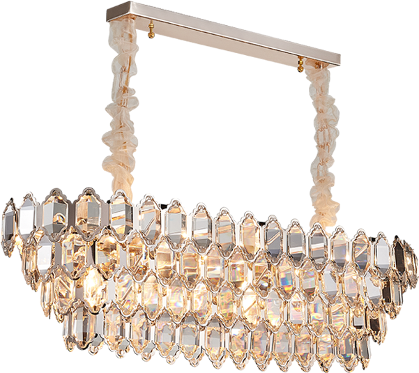 A Chandelier With Crystal Glass From A Bar