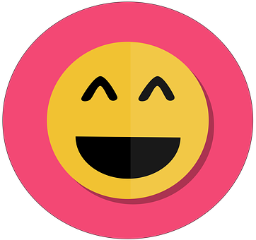 A Yellow Smiley Face With Black Eyes And A Pink Background