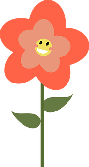 A Cartoon Flower With A Smiling Face