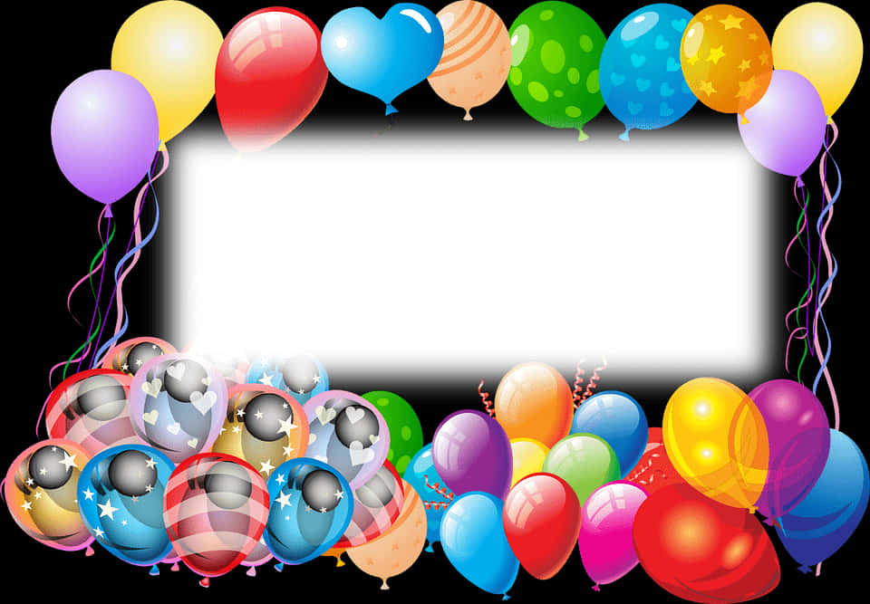 A Frame Of Balloons And A White Background