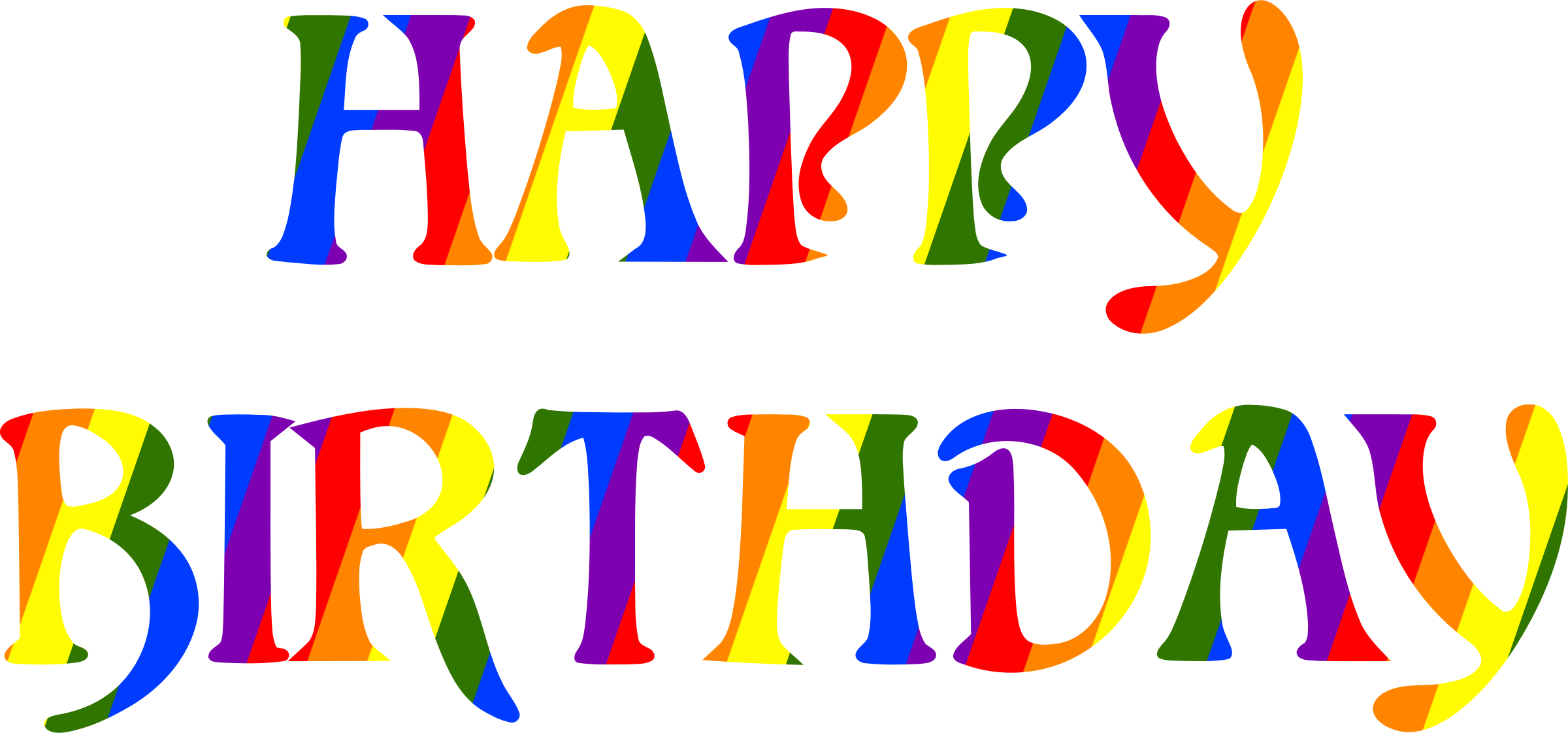 Happy Birthday Rainbow Typography 3 Clip Arts - Happy Birthday & Anniversary Clipart, Hd Png Download