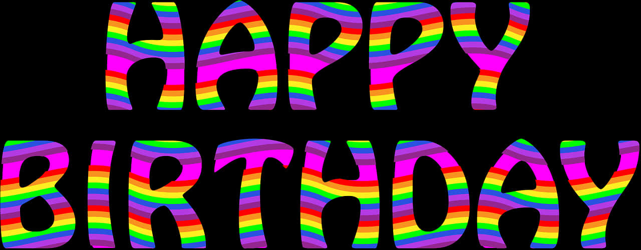 A Rainbow Colored Letters On A Black Background