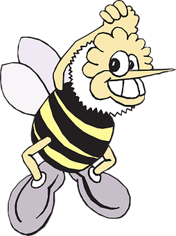 A Cartoon Bee With A Long Nose