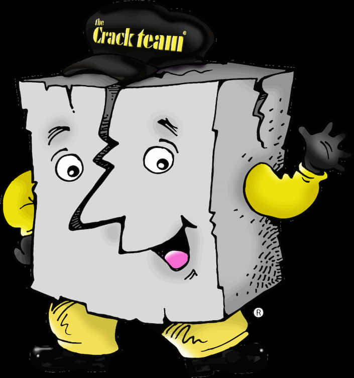 A Cartoon Of A Cracked Block