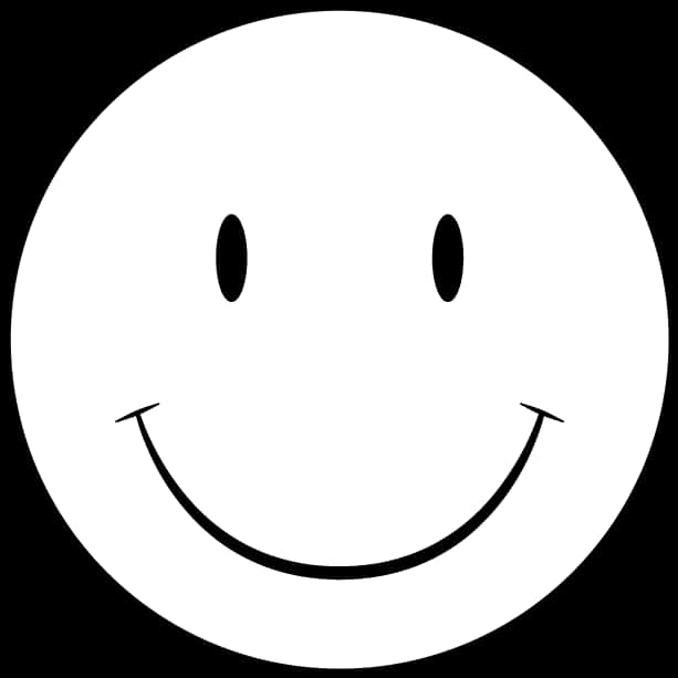 Happy Face Black And White - White Smiley Face Png, Transparent Png