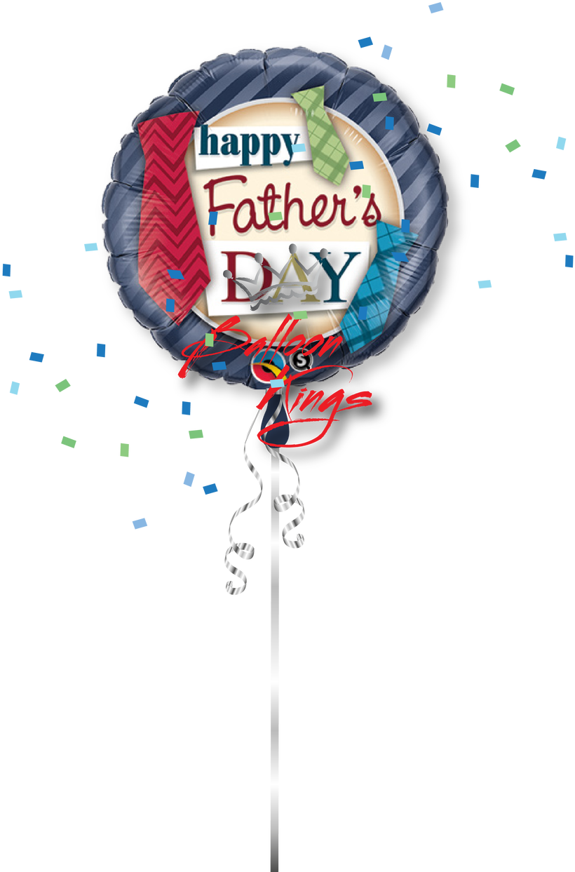 A Balloon With A Tie And Confetti