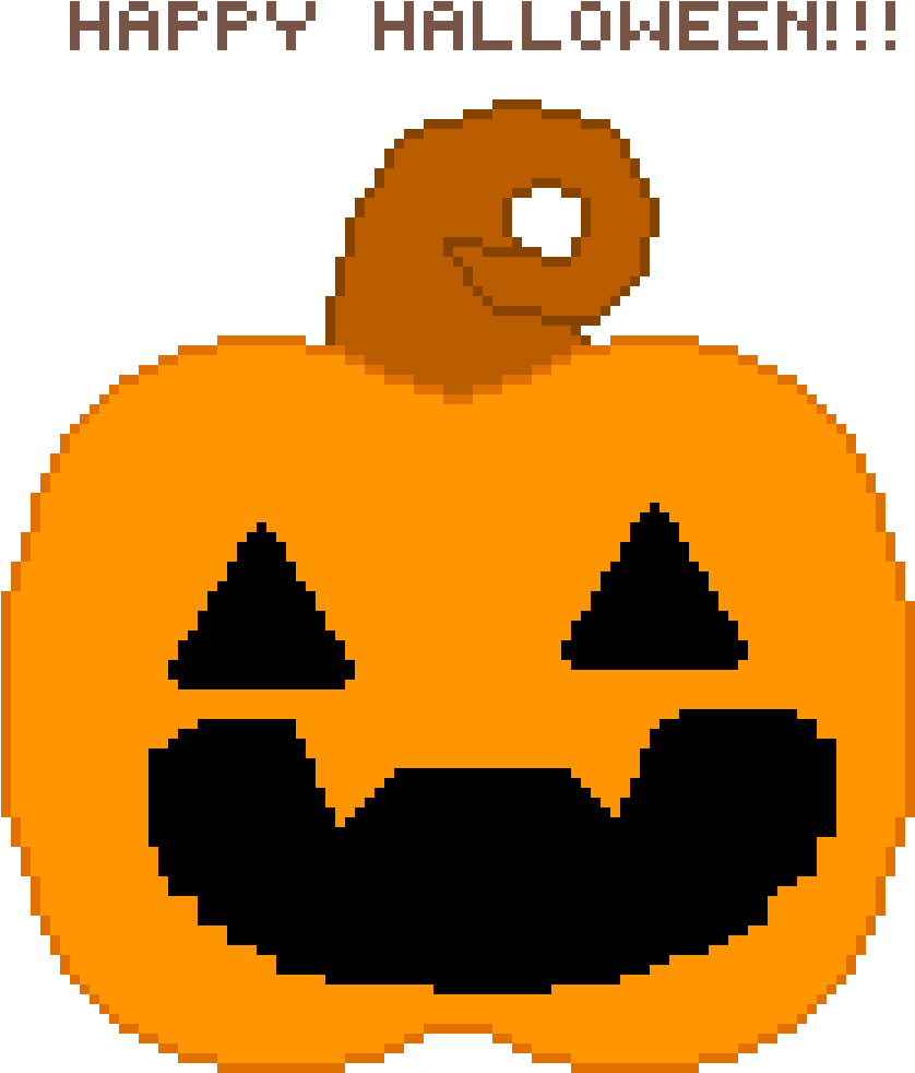 A Pixel Art Of A Pumpkin