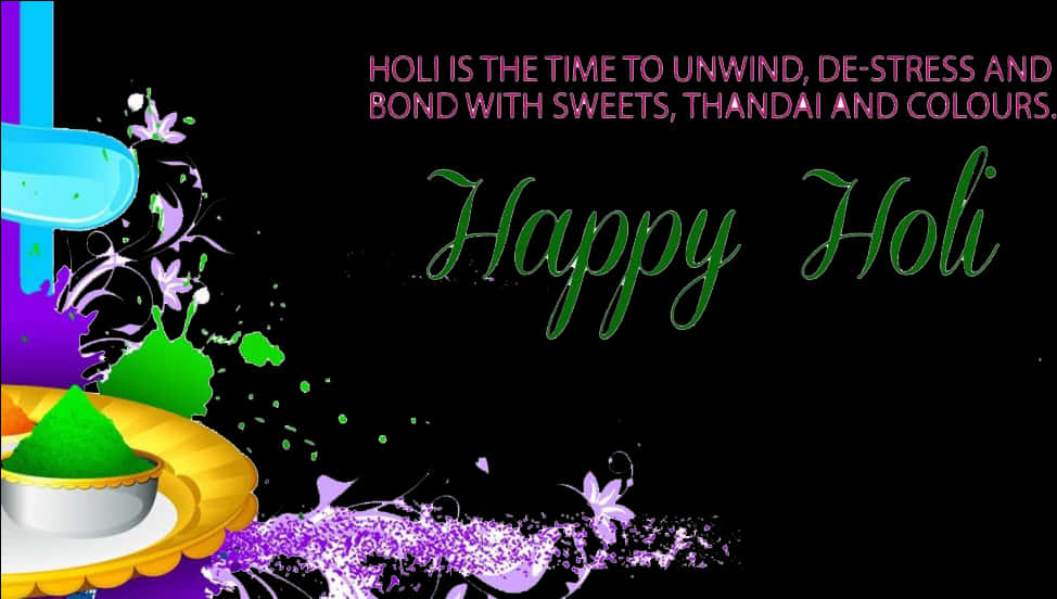 A Black Background With Purple And Green Text