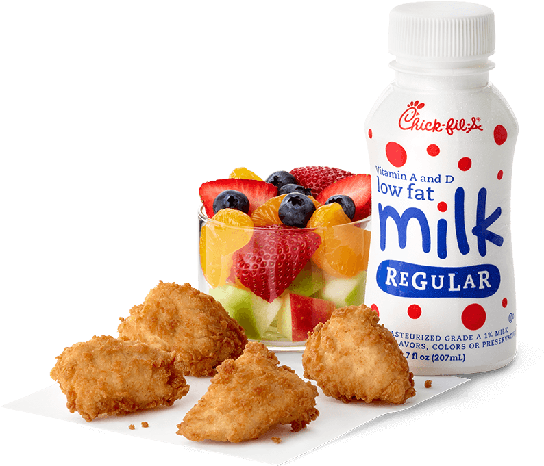 A Chicken Nuggets And Fruit Salad
