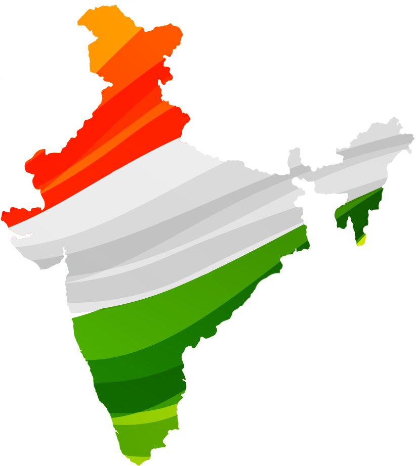 A Map Of India With A Flag