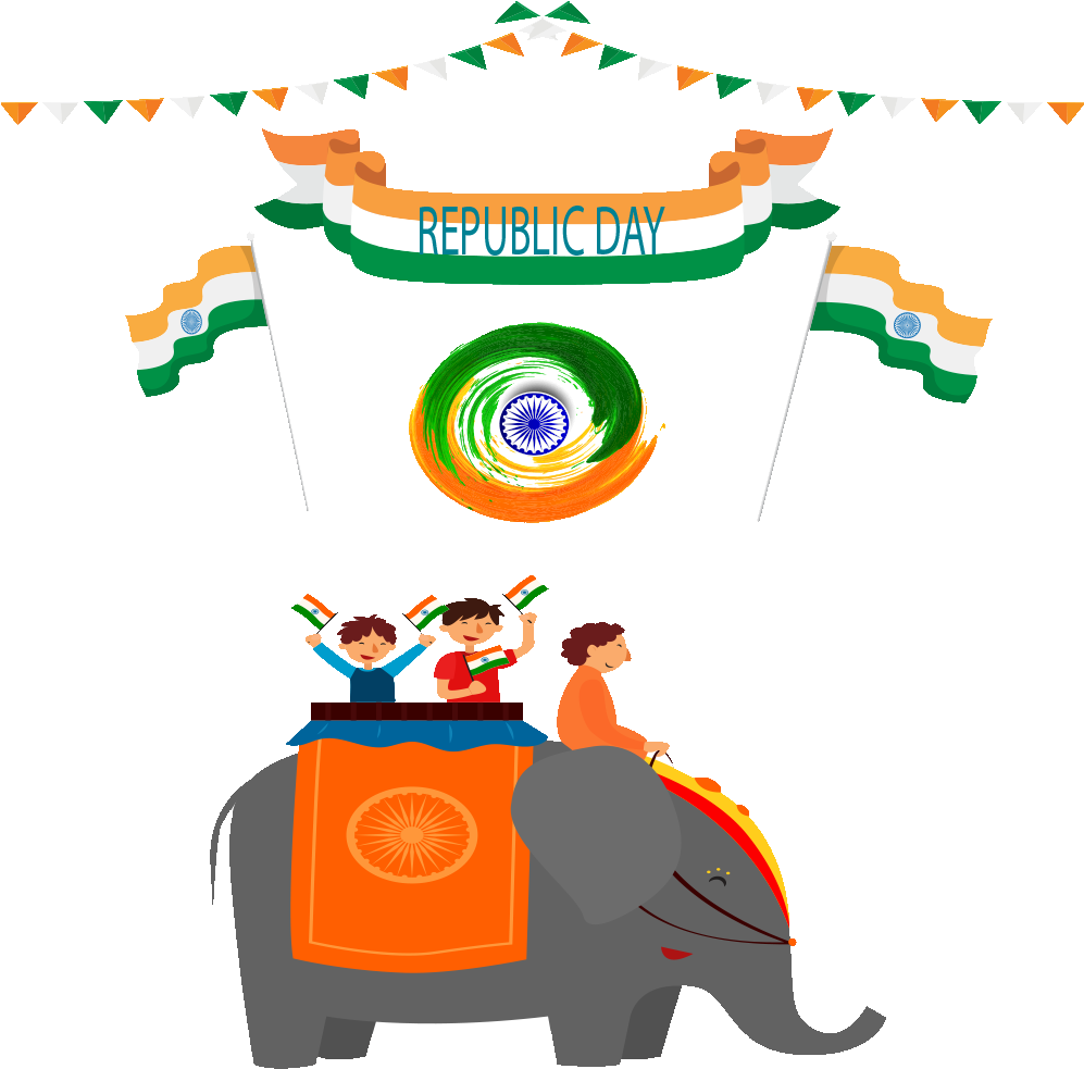 A Group Of People Riding An Elephant