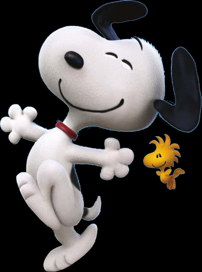 Happy Snoopy And Woodstock 3d