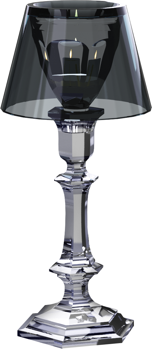 A Glass Lamp With A Black Background