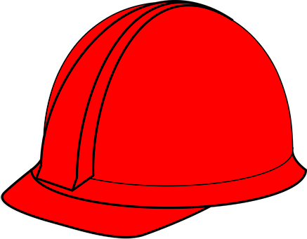A Red Hard Hat With Black Background