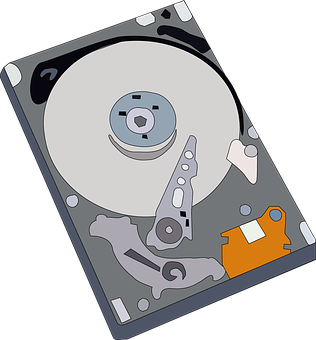 A Computer Hard Drive With A Disc