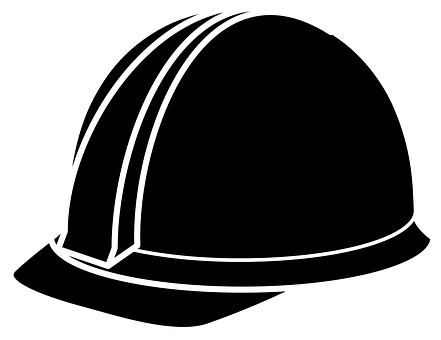 A White Outline Of A Hard Hat