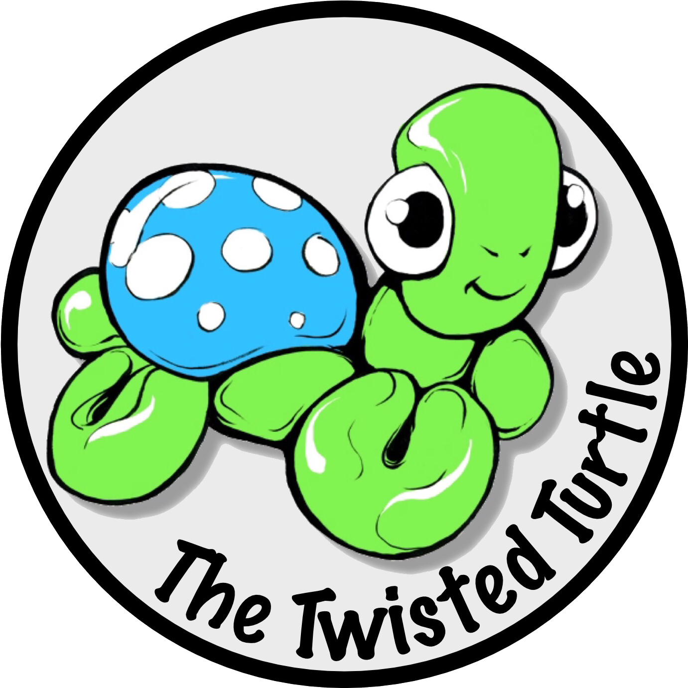 A Cartoon Turtle With Blue And White Dots