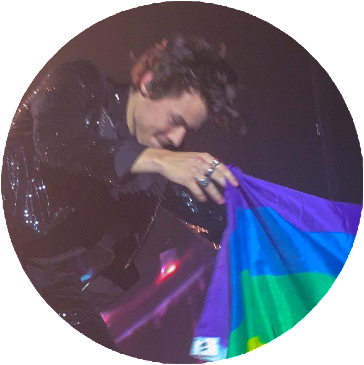 A Man Holding A Rainbow Flag