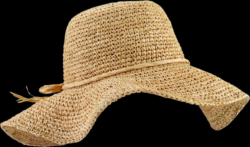 A Straw Hat With A Rope Band