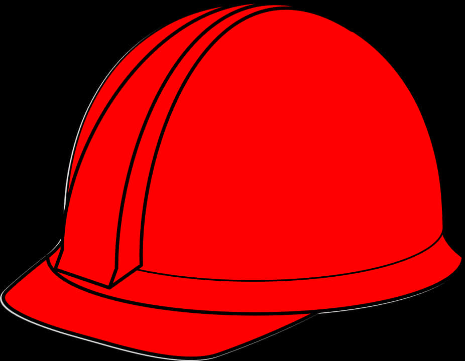A Red Hard Hat With Black Background