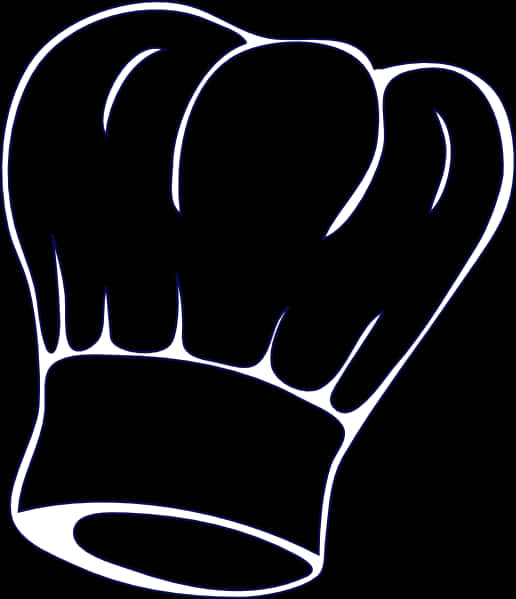 A Chef Hat With White Outline