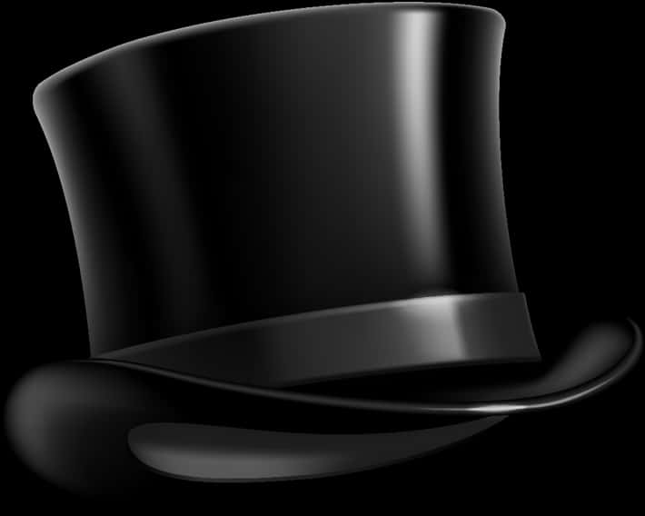 A Black Top Hat With A Black Background
