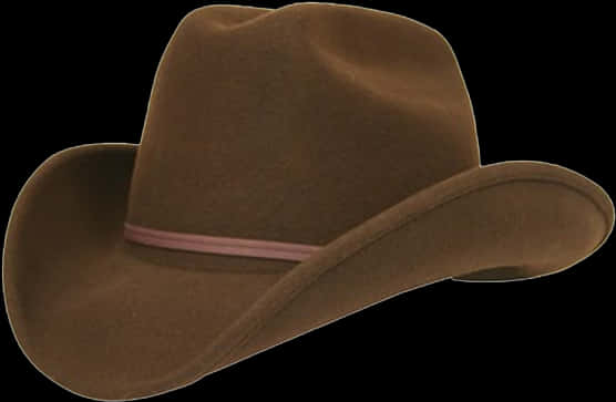 A Brown Cowboy Hat With A Pink Band