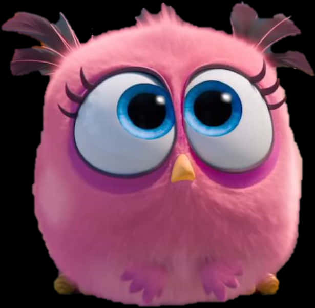 A Pink Stuffed Animal With Big Eyes