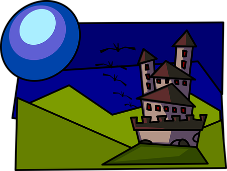 A Cartoon Of A Castle On A Hill